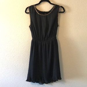 Boutique Black Cocktail Dress w/ Gold Chain Detail